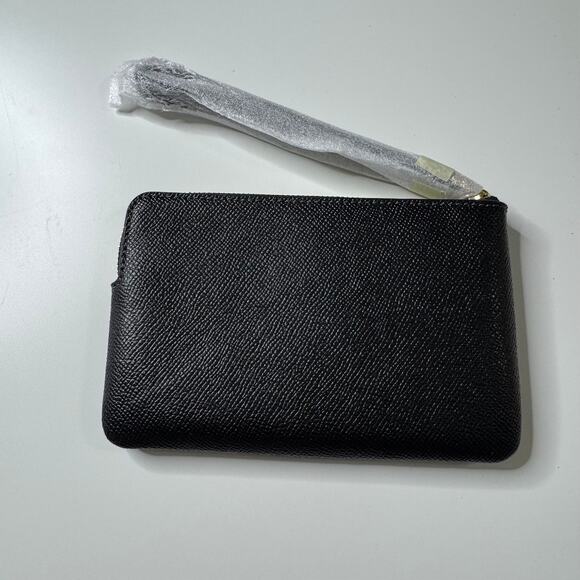 NWT COACH Corner Zip Wristlet Leather Black - Picture 4 of 4